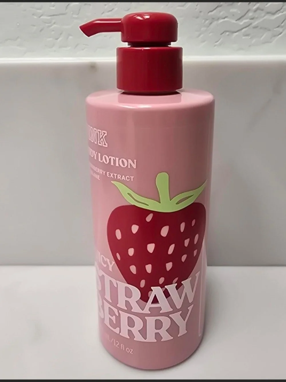 Victoria's Secret PINK Strawberry Scented Body Lotion - Full Size! New